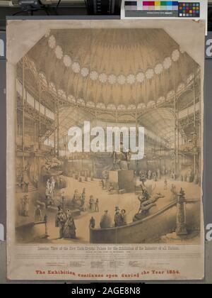 Citazione/Riferimento: Eno 311++; vista interna del New York Crystal Palace per la mostra dell'industria di tutte le nazioni. Preso il primo di dicembre 1853. . . Cartstensen & Gildemeister architetti, 74 Broadway N.Y. Foto Stock