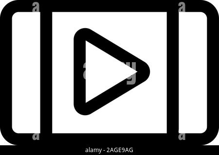 Il video nel telefono, icona vettore. Isolate il simbolo di contorno illustrazione Illustrazione Vettoriale