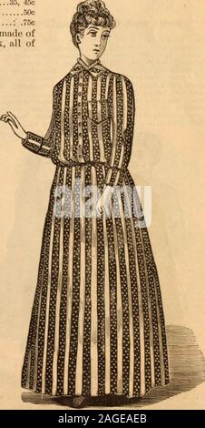 . Illustrata nel catalogo di moda : estate 1890. es gingham tea vestaglia withnt, colori assortiti $1,65. 315. Nuovo dividedmohair 316. Lo stesso stile, tr nero 318. Onorevoli gonna e camicetta, della fantasia gita di flanella,un eccellente articolo per il paese o la riva del mare, Inlight blu, rosa, arancione, rosso e la marina, w ith punti colori ofcontrasting $1.95 10 BLOOMINGDALE FRATELLI LISTINO PREZZI ESTATE 1890 abiti per bambini. Foto Stock