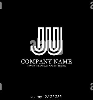 FU la lettera iniziale Logo ispirazione, F e U combinazione vettore logo con idea esagonale Illustrazione Vettoriale