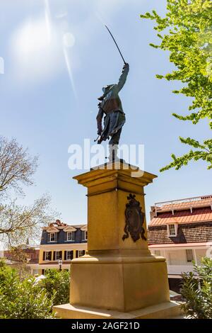 Statua che si trova nella parte anteriore del Maryland State House a Annapolis Foto Stock