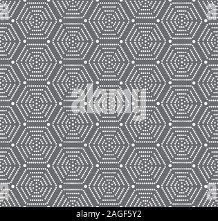 Punteggiato geometrica esagonale seamless schema di ripetizione sullo sfondo Foto Stock