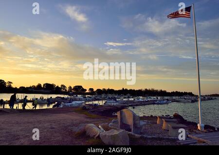 Barche su Long Island Sound Foto Stock