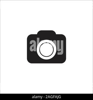 Icona fotocamera in elegante stile piatto isolato su sfondo bianco. Simbolo della fotocamera per il vostro web site design, logo, app, UI. Illustrazione vettoriale EPS10. Illustrazione Vettoriale