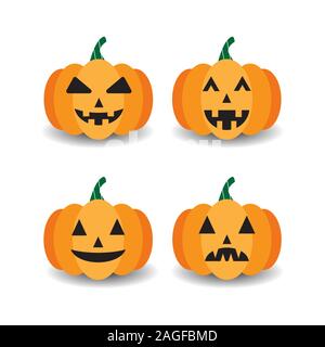 Zucca di Halloween icone vettoriali set. eps 10 Illustrazione Vettoriale
