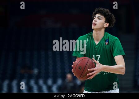 A Belgrado, in Serbia. Xviii Dicembre, 2019. Badr Moujib di Limoges Csp si riscalda. Credito: Nikola Krstic/Alamy Live News Foto Stock