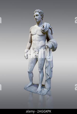 Il 'Atalante Hermes' Romano statua in marmo rinvenuti presso Atalante. 2° annuncio Cemt copia del IV sec. a.c. Lysippean in stile greco. Museo Archeologico di Atene, Foto Stock