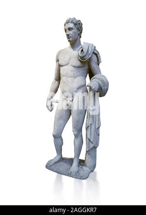 Il 'Atalante Hermes' Romano statua in marmo rinvenuti presso Atalante. 2° annuncio Cemt copia del IV sec. a.c. Lysippean in stile greco. Museo Archeologico di Atene, Foto Stock