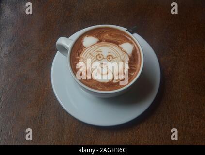Latte Art in Popayan, Colombia Foto Stock