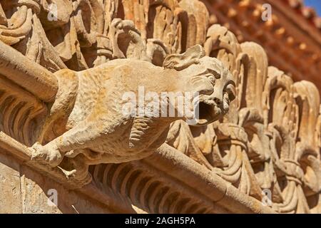 Chiudere dettagliata di creature fantastiche sulla "Casa de La Conchas' in Salamanca Foto Stock