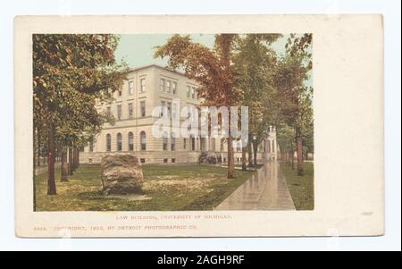 Cartolina numero di serie: 6409 1902-1903. Passate al full-size illustrazione quando normative postali consentite indirizzo e messaggio insieme sulla retromarcia.; diritto edificio , Univ. di Mich, Ann Arbor, Michigan. Foto Stock