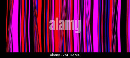 Incandescente multicolore linee piegate sullo sfondo. Neon lucido ondulata. Abstract illustrazione psichedelico