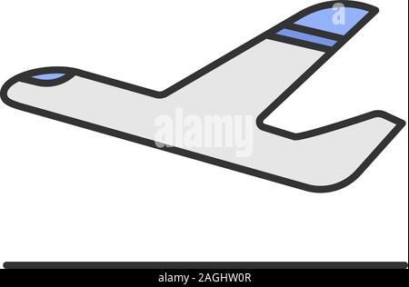 Partenza in aereo icona di colore. Piano di decollare. Isolato illustrazione vettoriale Illustrazione Vettoriale