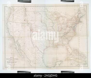 In basso a destra il margine: John Arrowsmith. Include le note. Dotazione nazionale per le discipline umanistiche concessione per l'accesso a Mappe precoce del medio Atlantico. Sollievo mostrato da hachures. Citazione/Riferimento: LC Railroad mappe, 6 [Direzione ovest ; 30] compare a Burr's American Atlas (Londra, J. Arrowsmith, 1839).; mappa degli Stati Uniti di America del nord : con parti dei paesi adiacenti Foto Stock