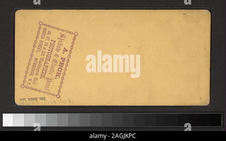 Gli uomini in piedi da vetture ferroviarie include una colorata a mano in vista. Include le vedute di Langenheim, Webster & Albee, Peck e altri fotografi ed editori. Robert Dennis raccolta di vista stereoscopica. Titolo ideato da cataloger. Viste di Newburgh: viste principalmente di George Washington sede a Newburgh, comprese le vedute interne e la vista di un pianoforte; vedute del fiume davanti a Newburgh, compreso il traghetto e una vista di persone in piedi accanto a un treno.; gli uomini in attesa di carrozze ferroviarie. Foto Stock