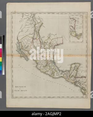 [Heading West ; 27] contenuto su t.p. NYPL copia imperfetta: 13 mappe che vogliono. Sollievo mostrato graficamente e da hachures. Citazione/Riferimento: Phillips 1372 Dotazione nazionale per le discipline umanistiche concessione per l'accesso a Mappe precoce del medio Atlantico.; Messico della Nuova Spagna. Foto Stock