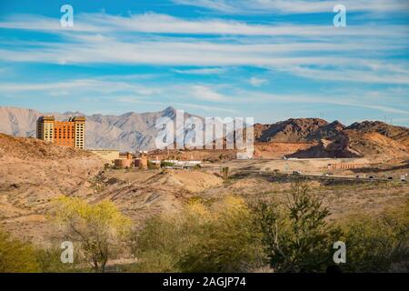 La città di Boulder, 25 dic.: vista esterna alla Diga di Hoover Lodge sul dicembre 25, 2017 a Boulder City, Nevada Foto Stock