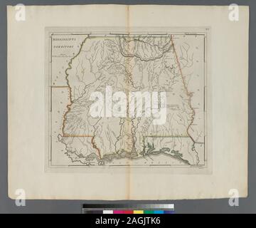 [Heading West ; 27] contenuto su t.p. NYPL copia imperfetta: 13 mappe che vogliono. Sollievo mostrato graficamente e da hachures. Citazione/Riferimento: Phillips 1372 Dotazione nazionale per le discipline umanistiche concessione per l'accesso a Mappe precoce del medio Atlantico.; Mississippi territorio. Foto Stock