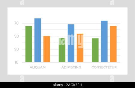 Set di verde e blu, arancione elementi per una infografica le diapositive della presentazione con tabelle, grafici, fasi, cerchi. Illustrazione Vettoriale