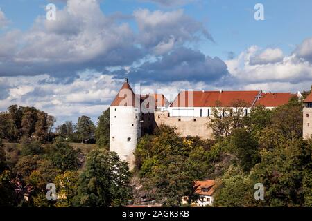 Vista sulla Sprea valle a Ortenburg Bautzen Foto Stock