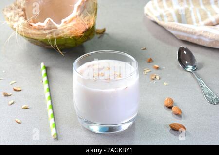 Tender cocco Payasam anche chiamato come Elaneer payasam è un dessert fatto da tenero cocco Foto Stock