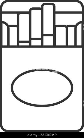 Aprire il pacchetto di sigarette icona lineare. Linea sottile illustrazione. Il fumo. Simbolo di contorno. Il vettore isolato disegno di contorno Illustrazione Vettoriale