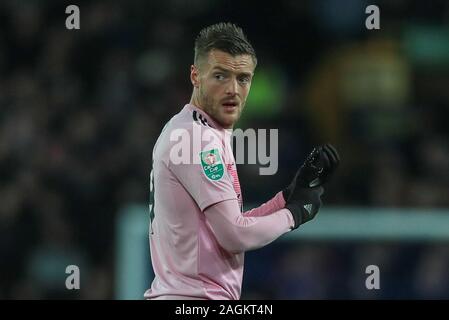 Xviii dicembre 2019, Goodison Park, Liverpool, in Inghilterra; Carabao Cup, Everton v Leicester City : Jamie Vardy (9) di Leicester City durante il gioco Credito: Mark Cosgrove/news immagini Foto Stock