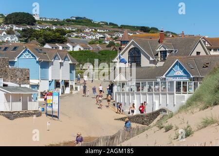 Il vecchio negozio di Boathouse e gelateria, Woolacombe Sands Woolacombe, Devon, Inghilterra, Regno Unito Foto Stock