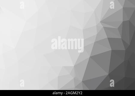 Nero, grigio e bianco triangolo di gradiente di sfondo, poligono astratto modello - illustrazione Foto Stock