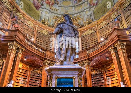 Prunksaal o stato Hall, Biblioteca Nazionale Austriaca a Vienna, in Austria Foto Stock