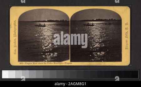 Fiume Niagara sopra le cascate, Moonlight, Niagara #585, Squaw e pappoose... è stato esposto in 400 anni di Native American ritratti: Stampe e fotografie dalle collezioni della Biblioteca Pubblica di New York, Ottobre 1992 - gennaio 1993. Include una vista con una etichetta di lettura cabinet stereoscopica di F.L. Spangler, serie 1, No. 88, oggetto Niagara. Robert Dennis raccolta di vista stereoscopica. Alcune viste precedentemente di proprietà di Isaac Myer viste sono numerati: 1, 2, 7, 10, 16, 18, 26, 28, 32, 40, 51, 59, 60, 68, 77, 88-90, 97, 99, 103, 106, 108, 111, 118, 132, 138, 144, 149, 159, 207, 208, 210,222, Foto Stock