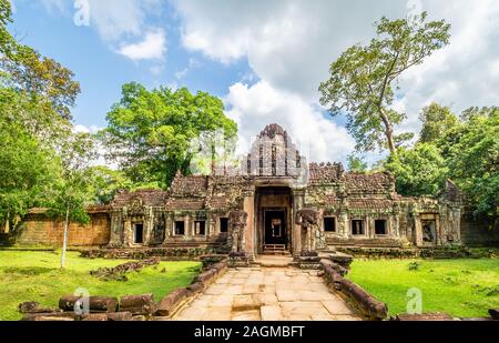 Paesaggio con Preah Khan, Tempio di Angkor Thom, Siem Reap, Cambogia. Foto Stock