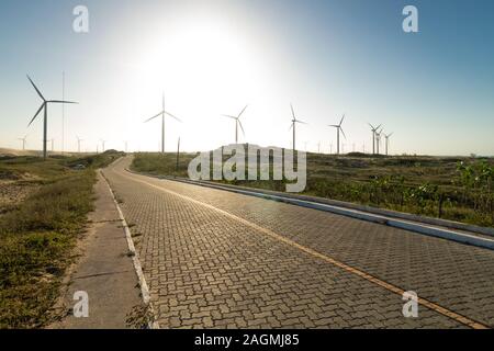 Scene di tramonto nel villaggio di Icarai de Amontada Nello stato di Ceará nel nord-est del Brasile Foto Stock