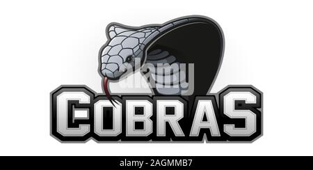 Moderne professionale cobra logo per un team sportivo. Vector logo su sfondo bianco. Illustrazione Vettoriale