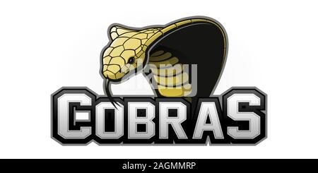 Moderne professionale cobra logo per un team sportivo. Vector logo su sfondo bianco. Illustrazione Vettoriale