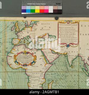 Contiene 8 pagine di testo e 173 a doppia pagina in folio grandi grafici colorati, da un contemporaneo mano. Citazione/Riferimento: Sabin 95631 la maggior parte delle mappe recare l impronta di Samuel Thornton, ma alcuni sono stati rilasciati da John Thornton, e altri. I volumi possono essere una compilation da diverse fonti, tra cui John Thornton, Atlas maritimus.--cfr. Libraio descrizione inserita in v. 1; Sabin 95631; e Phillips 2833, 3455.; Nova & accuratissima totius orbis terrarum tabula nautica variationum indice magneticarum affiancamento observationes Anno 1700 Foto Stock