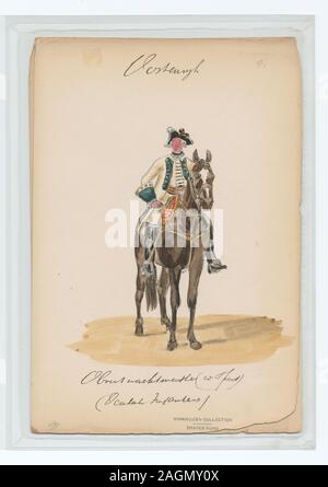 Proprietà : Fondo a pettine Oberwachtmeister (sergente maggiore) di fanteria tedesca, 1740 (dopo Ottenfeld); Oberwachtmeister (v. Pferd)[?] (Deutsch[e] Infanterie) Foto Stock