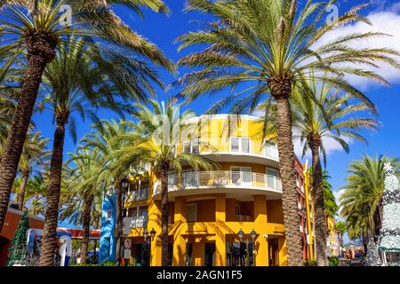 Willemstad, Curacao, Paesi Bassi - Specifici edifici colorati in Curacao Foto Stock