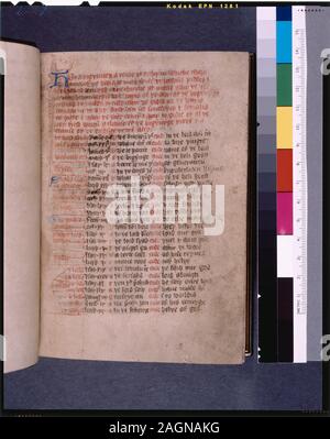 Elencati in de Ricci, Seymour, il censimento di medievale e rinascimentale, manoscritti negli Stati Uniti e in Canada. New York. N.Y.: H.W. Wilson, 1935; e il supplemento, New York, N.Y.: Società Bibliografica dell'America, 1962. Proprietà : primi proprietari: Giovanni Powndell, John Oxburg, Thomas Stateville, J. S. Linden. Dato 1788 da Walter Taylor al Rev. William Romaine, e nel 1841 dalla sig.ra Romaine a J. B. Storry. Lenox collezione. De Ricci luoghi questo manoscritto nel XV secolo; la dott.ssa valutazione pone agli inizi del XV secolo. Il professor Paul Acker date a ca. 1430. Versione successiva, contenente sul ss. Foto Stock