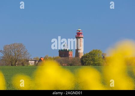 Il vecchio e il nuovo faro di Cape Arkona / Kap Arkona, Putgarten, Wittow penisola sull'isola di Rügen nel Meclemburgopomerania Occidentale, Germania Foto Stock