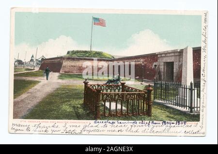 Cartolina numero di serie: 5776 1901-1902. Incluse le ristampe occasionali dalla serie 1000.; Osceola la sua tomba, Fort Moultrie, Charleston S. C. Foto Stock