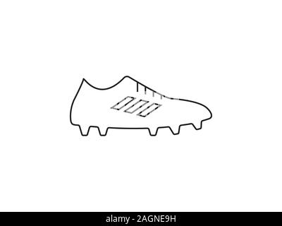 Scarpe da calcio, Icona cassoncino di pulizia. Illustrazione Vettoriale, design piatto. Illustrazione Vettoriale