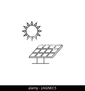 Pannello solare icona. Illustrazione Vettoriale, design piatto Illustrazione Vettoriale