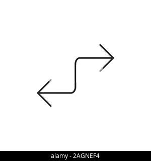 Freccia curva icona vettore. Illustrazione Vettoriale, design piatto Illustrazione Vettoriale