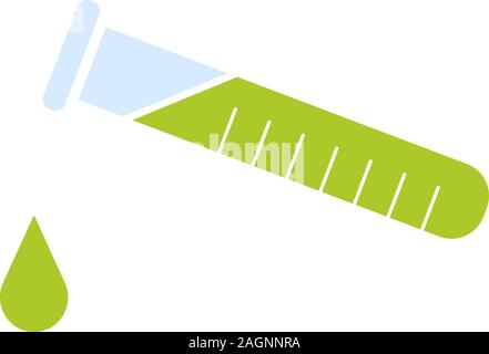 Esperimento chimico glifo icona di colore. Test di laboratorio con il tubo di caduta. Silhouette simbolo su sfondo bianco con nessun contorno. Lo spazio negativo. Il vettore Illustrazione Vettoriale