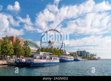 Il Navy Pier, Chicago, Illinois, Stati Uniti d'America. Foto Stock