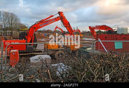 Cantiere, sviluppo di campi verdi a Appleton Thorn, Bloor Homes, Hawthorn Grove, Warrington, Cheshire, Inghilterra, WA4 Foto Stock