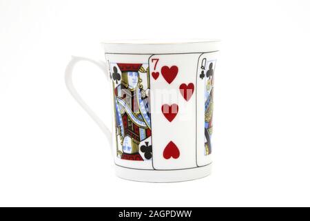 Churchill marca Regina bella bone china Mug con carte da gioco Design Foto Stock