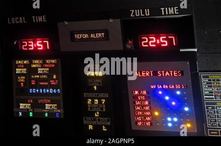Allarme guerra fredda, tempo segreto Zulu bunker, Foto Stock