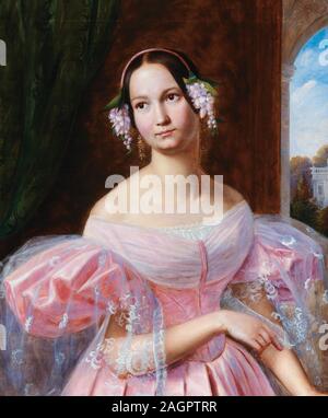 Ritratto di Helene di Mecklenburg-Schwerin (1814-1858), duchessa di Orleans come una sposa. Museo: Collezione privata. Autore: GASTON CAMILLO LENTHE. Foto Stock